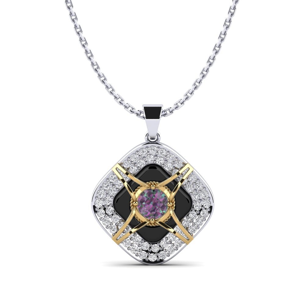 9ct White & Yellow Gold Mystic Topaz Women's Pendant Cusson