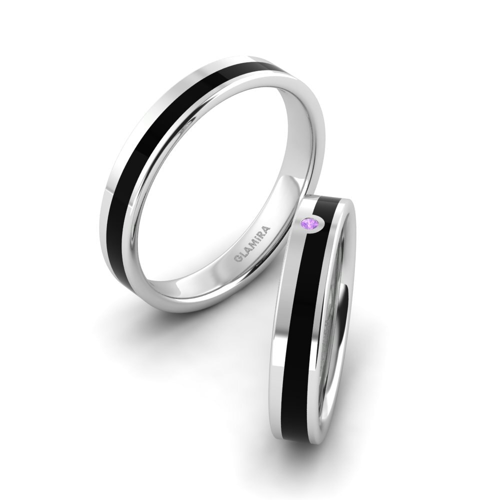 Classic Amethyst Wedding Rings