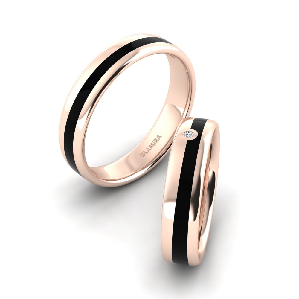 Or rose 14k Diamant Bague de Mariage Cute Bond 5.0 mm