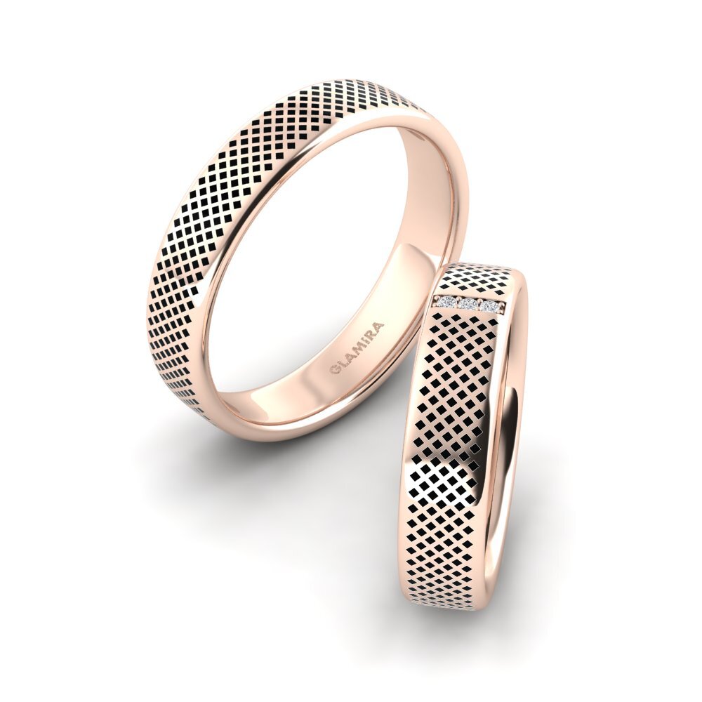 Or rose 14k Diamant Bague de Mariage Cute Dawn 5 mm