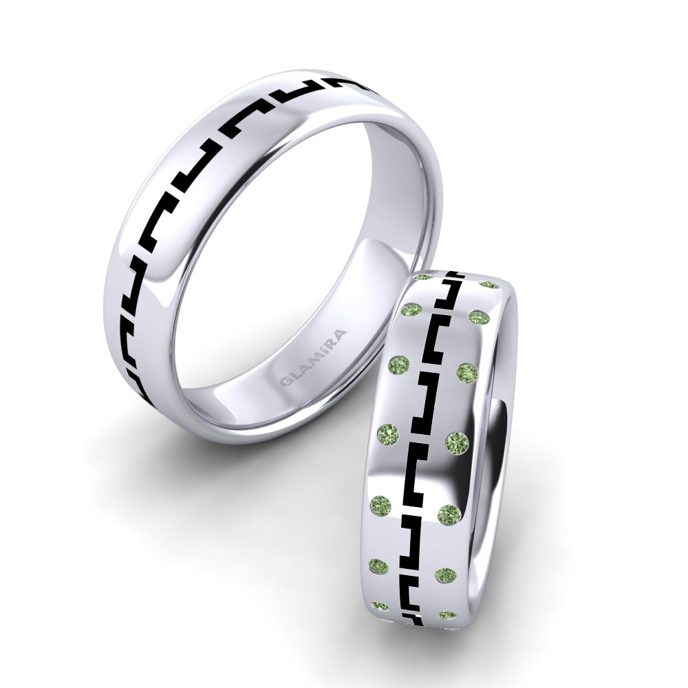 Green Diamond Wedding Ring Cute Impression 6 mm