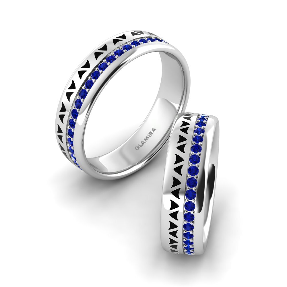 Sapphire Wedding Ring Cute Luck 6 mm