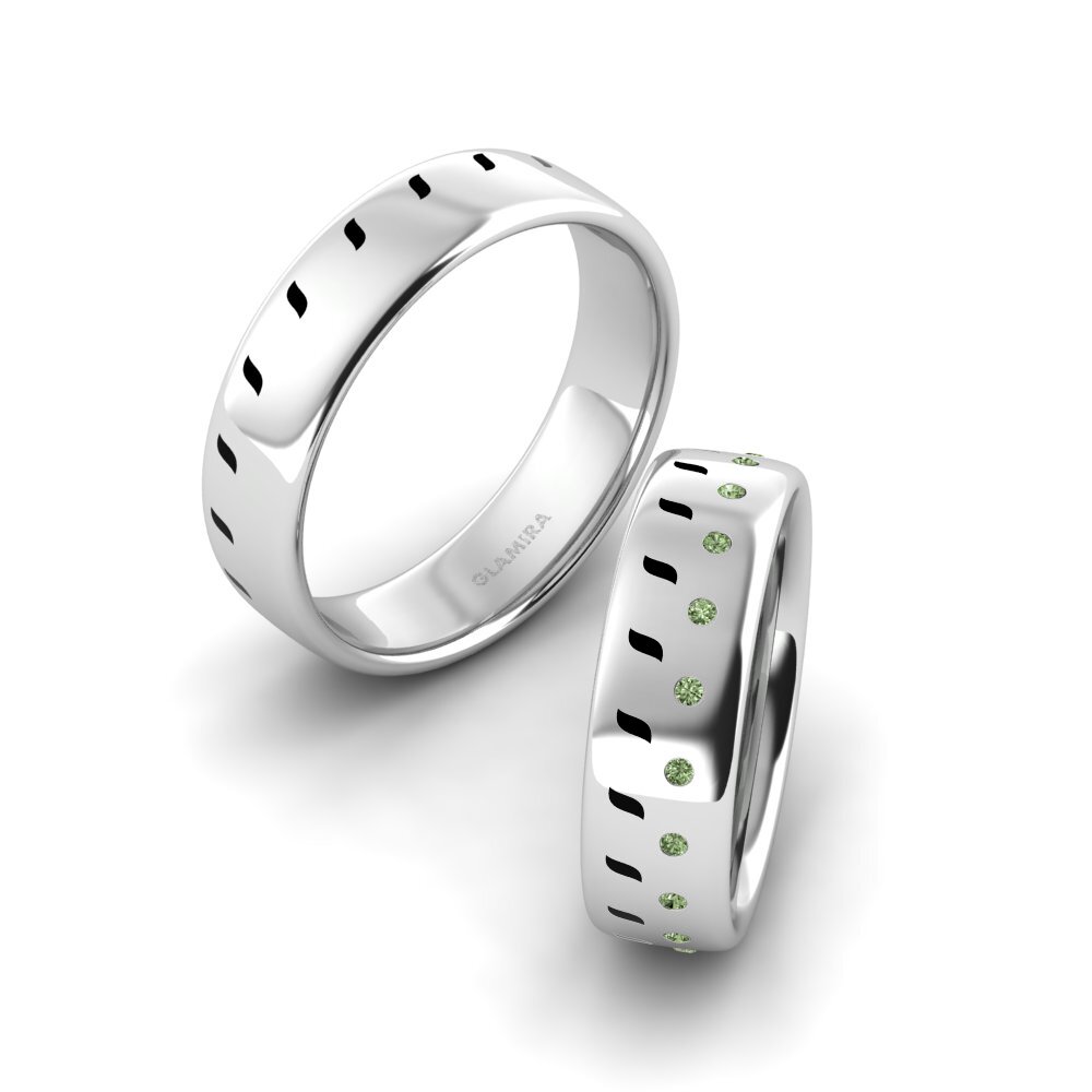 Green Diamond Wedding Ring Cute Morning 6 mm