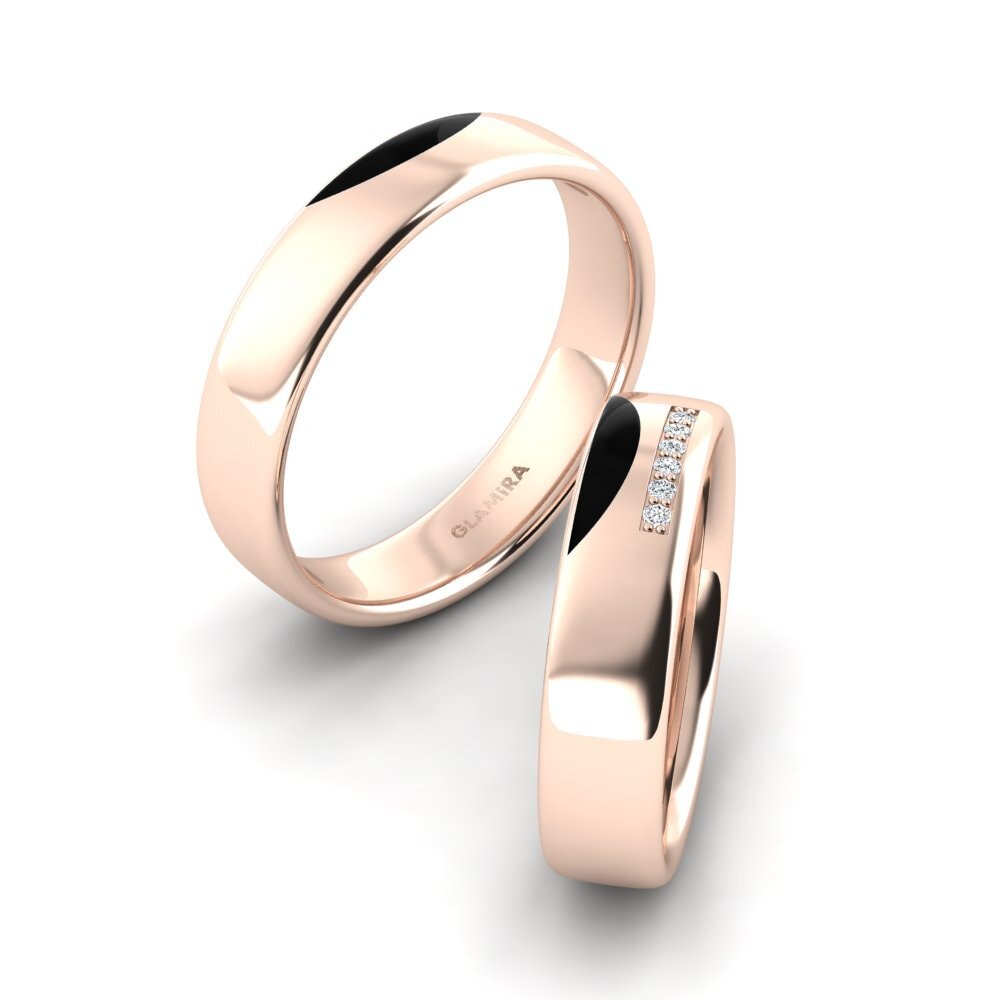 14k Oro Rosa Anillo de boda Cute Sensational 5 mm