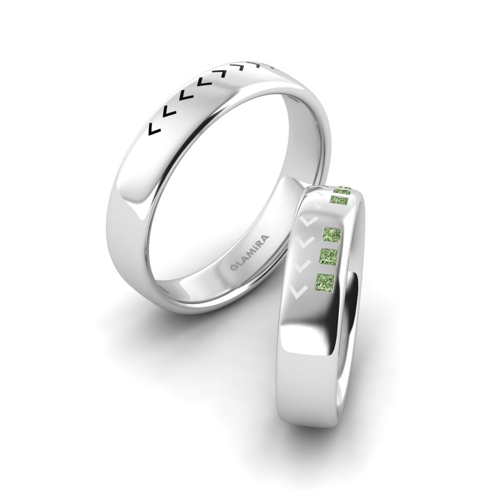 Green Diamond Wedding Ring Cute Beauty 5 mm