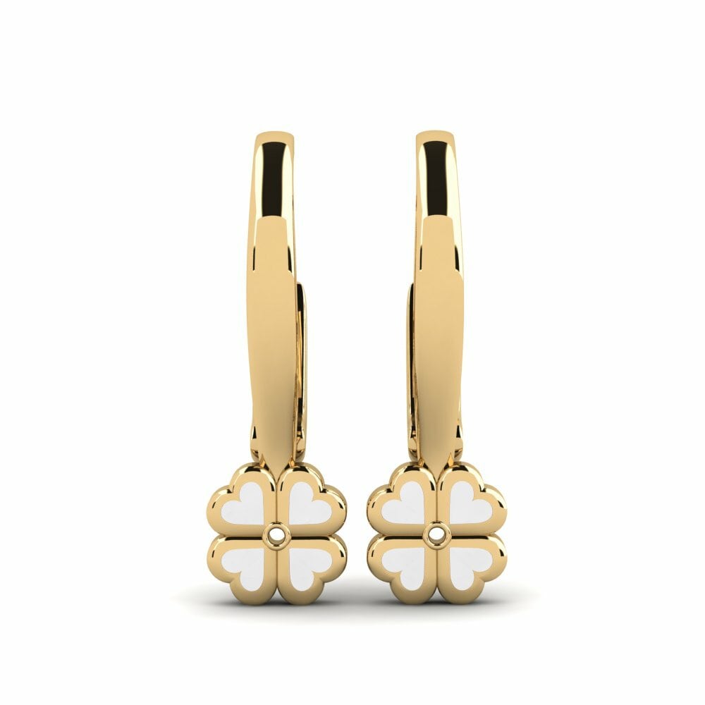 9k Yellow Gold Kid's Earring Cvece