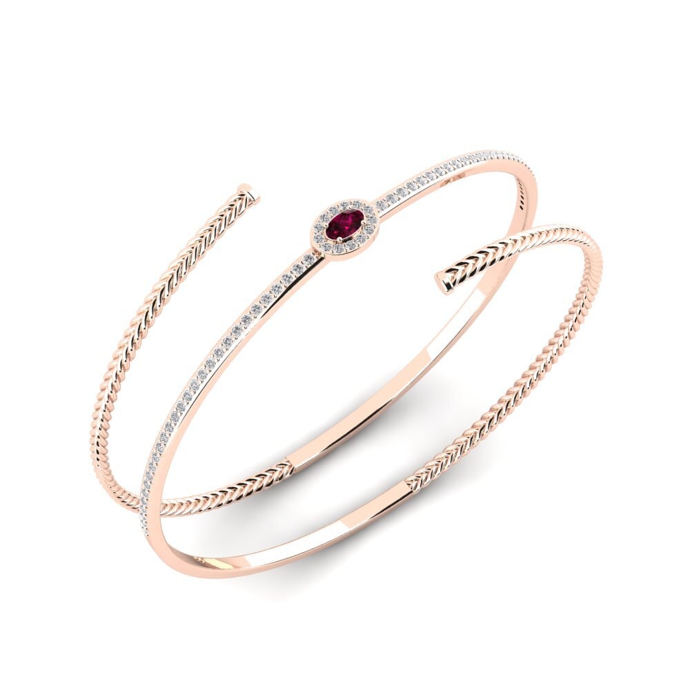 Or rose 14k Grenat de Rhodolite Bracelet jonc femme Cvijet