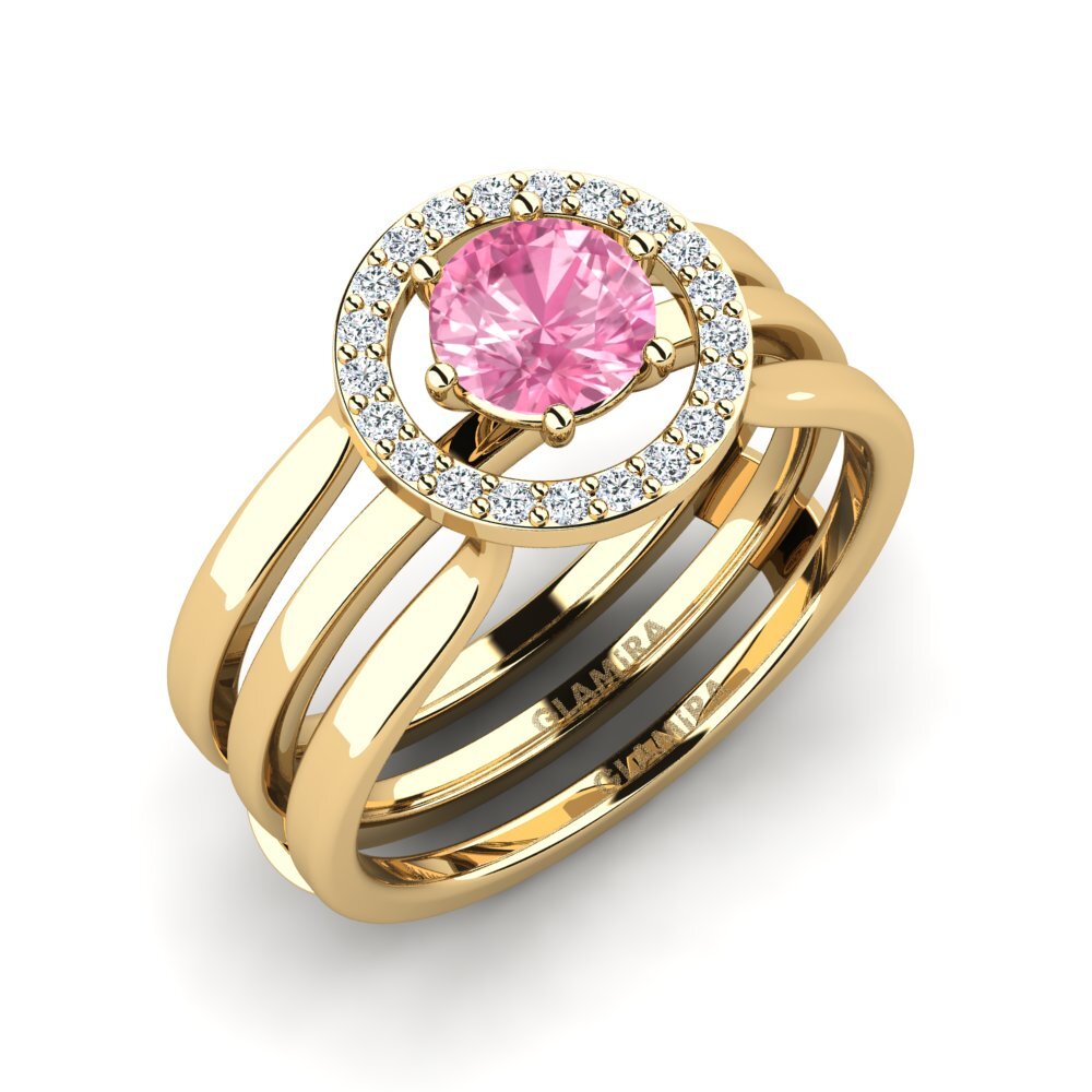 Rosa Saphir Ring Cwan - SET