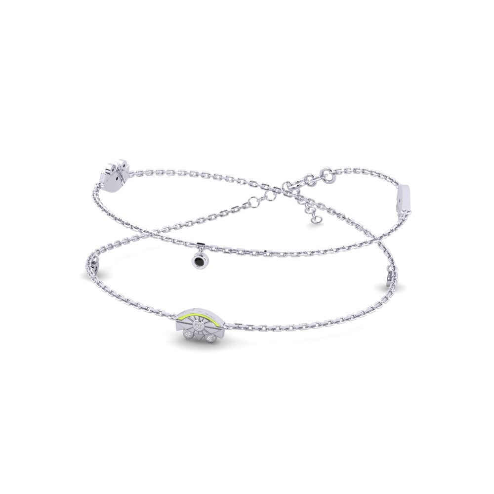 Plata 925 Diamante Negro Collar de Mujer Cwebezela