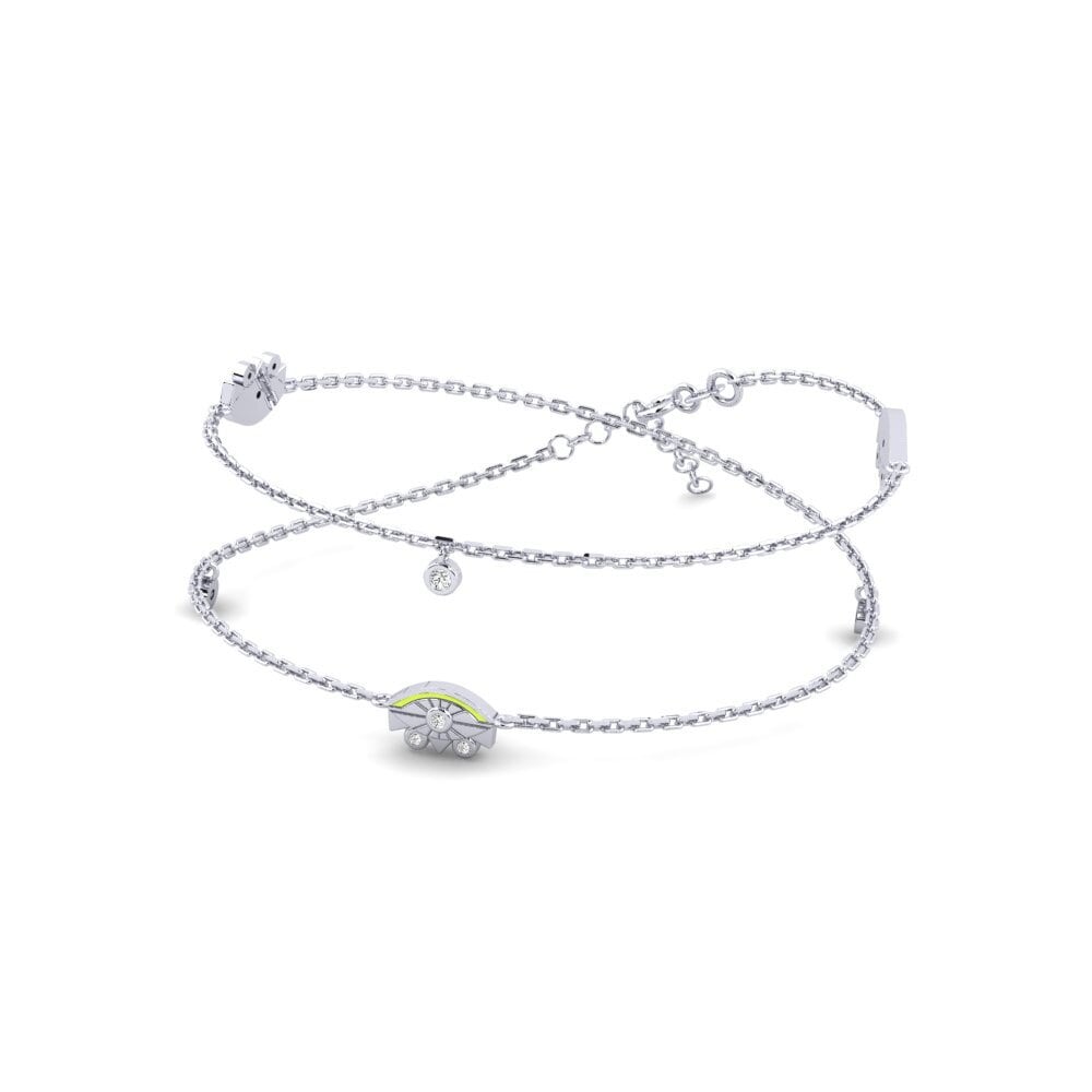 14k Oro Blanco Moissanita Collar de Mujer Cwebezela