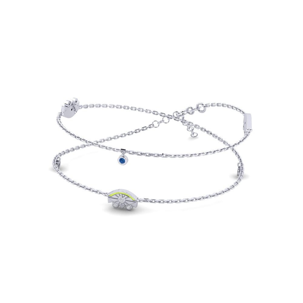 Plata 925 Circonita Azul Oscuro Collar de Mujer Cwebezela