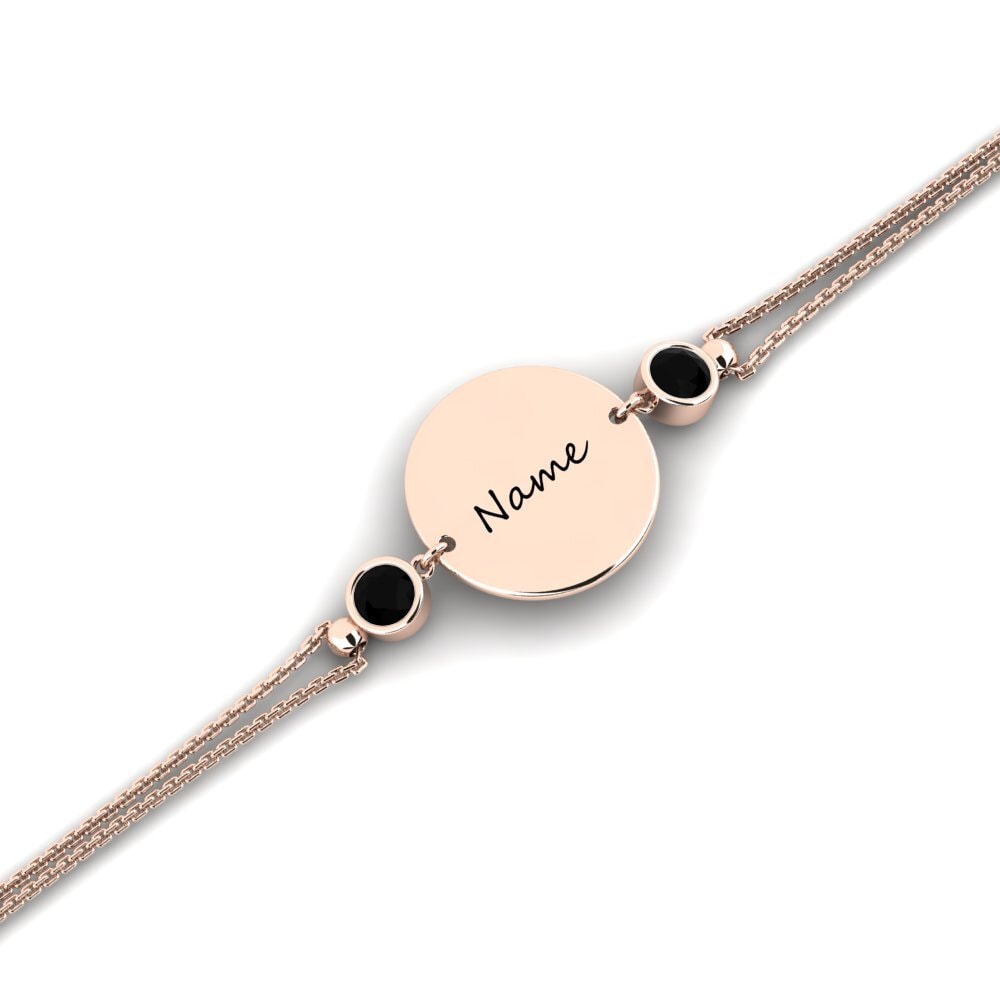 14ct Rose Gold Black Sapphire Women's Bracelet Cybillen
