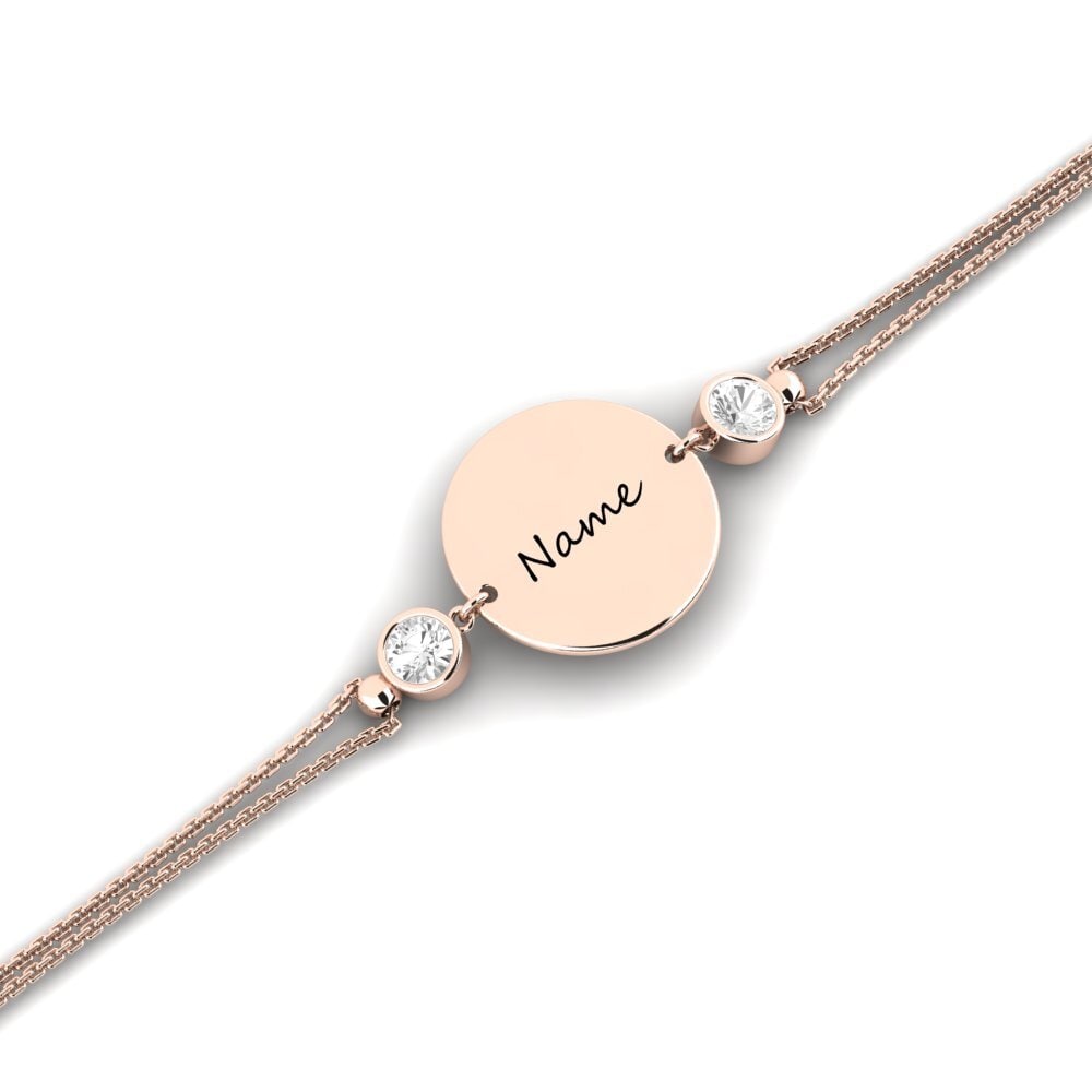 14ct Rose Gold White sapphire Women's Bracelet Cybillen