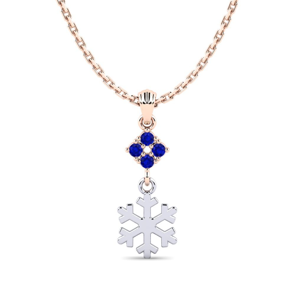 9k Oro Rosa & Blanco Zafiro Colgante de Mujer Cydins