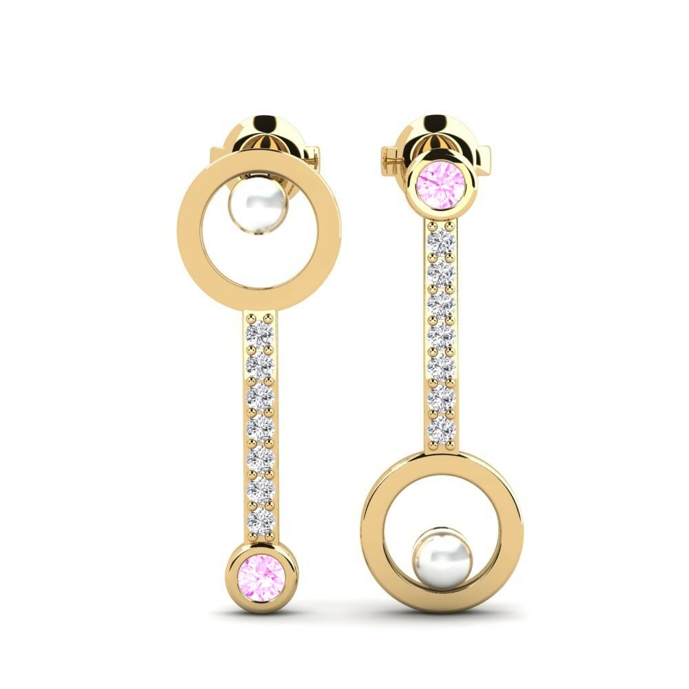 Roze Saffier Dames Oorbellen Cymeci