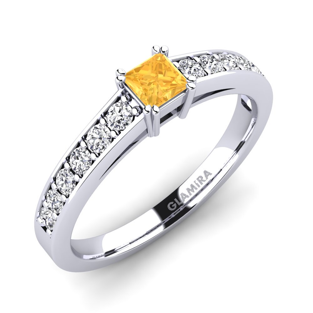 Princess Citrine Engagement Ring Cynthia 0.27 crt