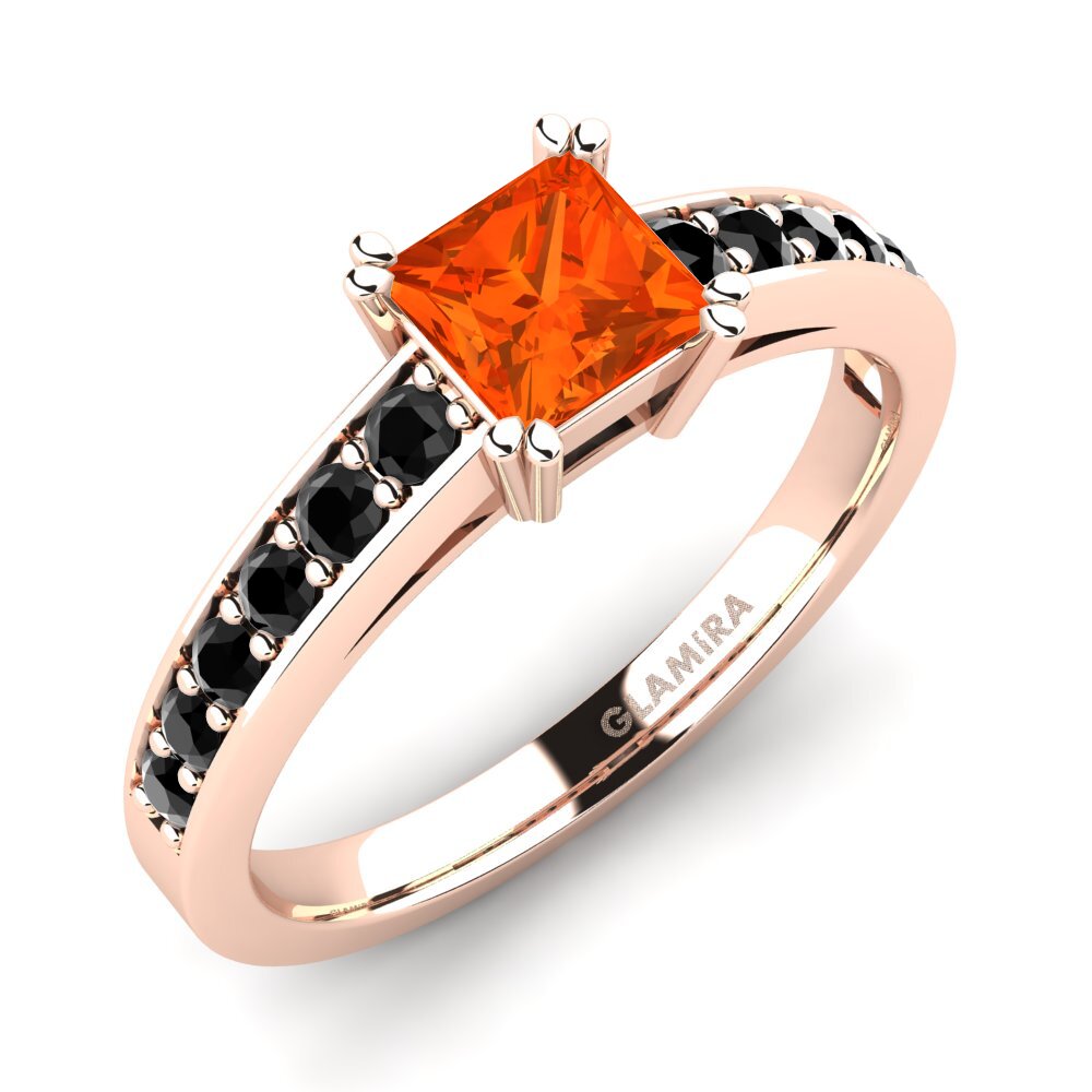 14ct Rose Gold Fire Opal Engagement Ring Cynthia