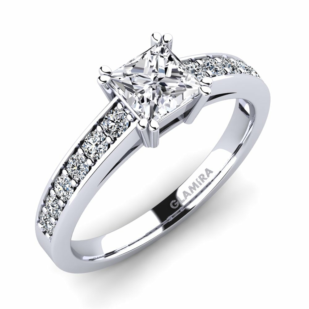 Solitaire Pave Engagement Rings Cynthia 585 White Gold Lab Grown Diamond