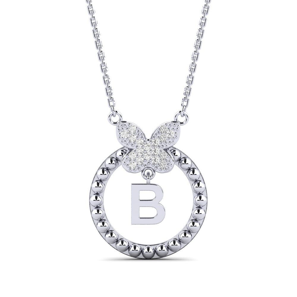 950 Platin Moissanit Damen halskette Cystite - B