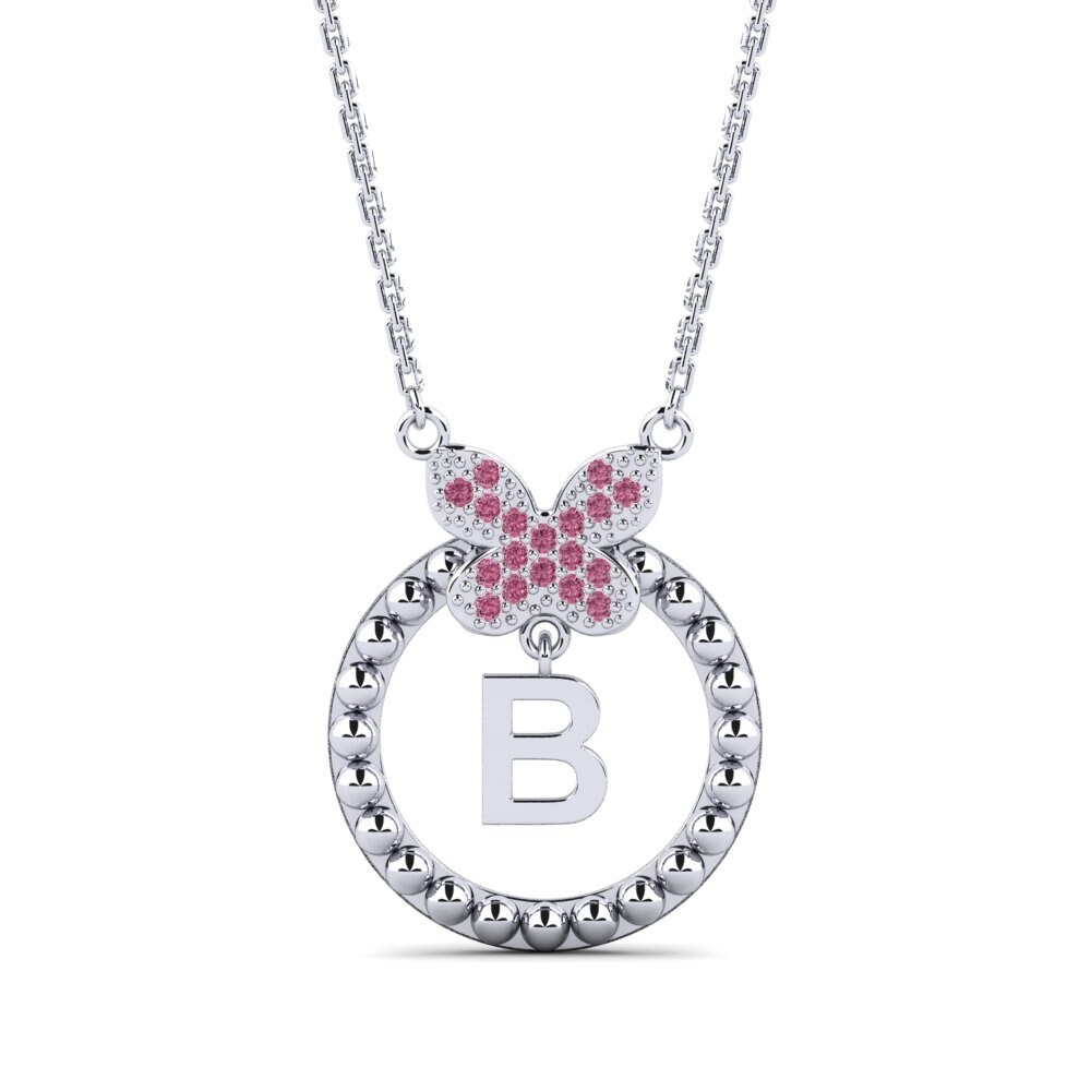 950 Platin Rhodolit-Granat Damen halskette Cystite - B