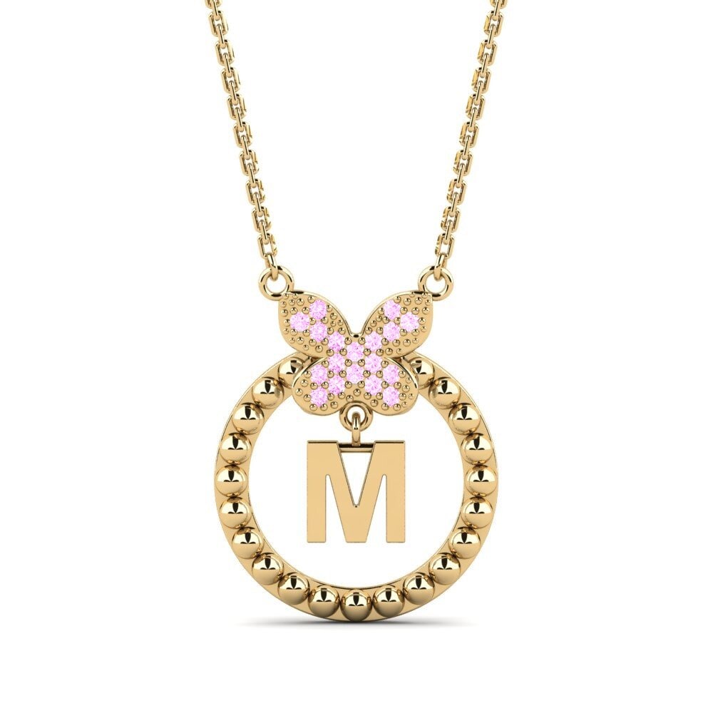 Rund Rosa Saphir Damen halskette Cystite - M
