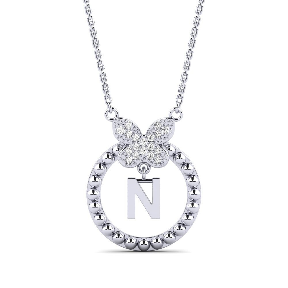 950 Platin Moissanit Damen halskette Cystite - N
