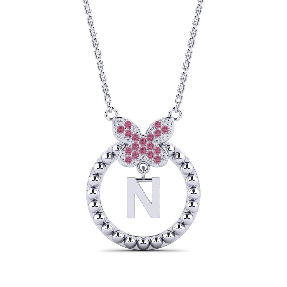 950 Platin Rhodolit-Granat Damen halskette Cystite - N