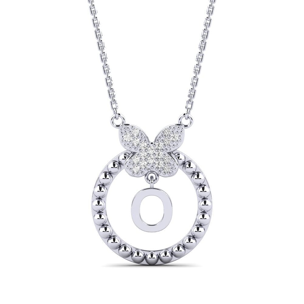 950 Platin Moissanit Damen halskette Cystite - O