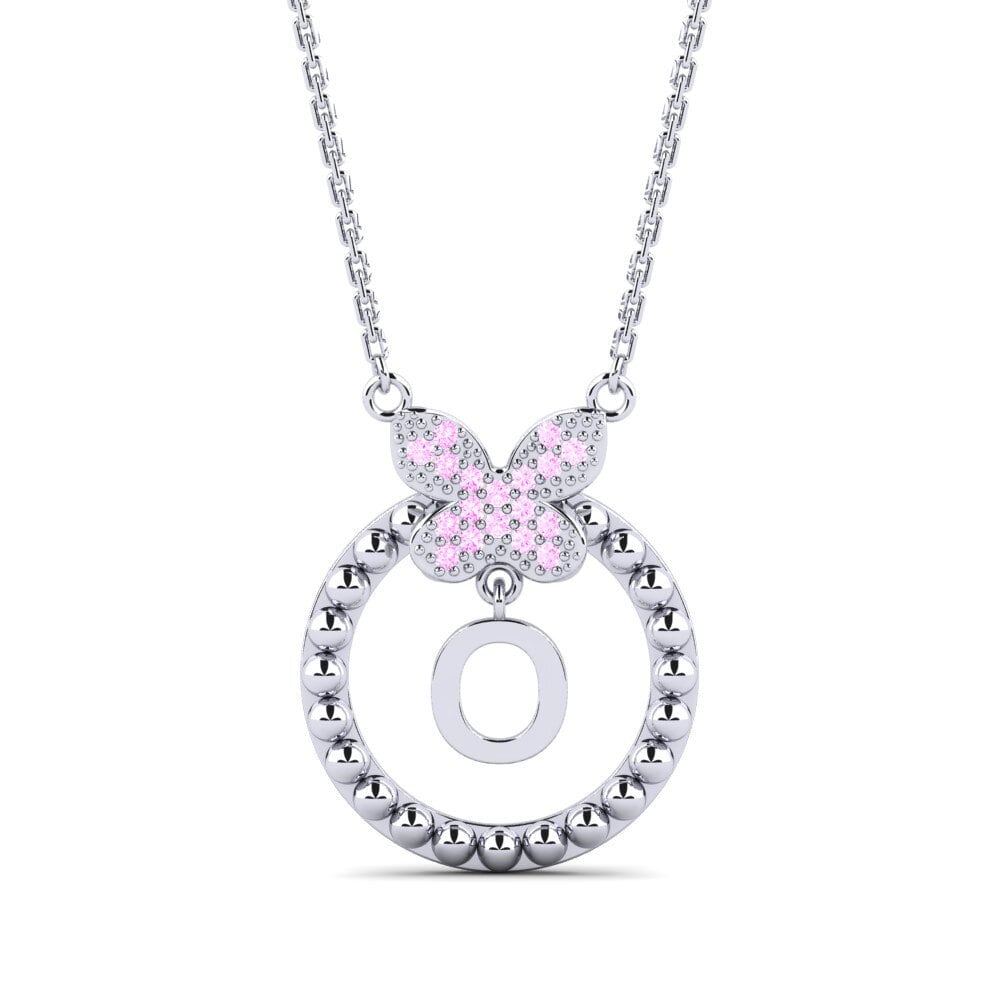 950 Platin Rosa Saphir Damen halskette Cystite - O
