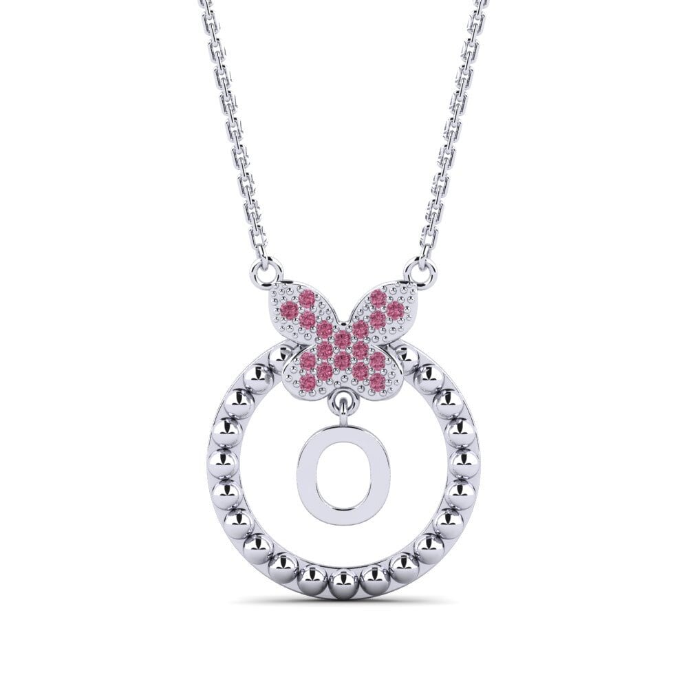 950 Platin Rhodolit-Granat Damen halskette Cystite - O