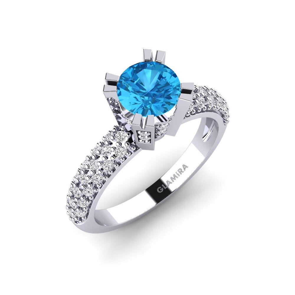 Blue Topaz Bridal Set Swanky Ring A