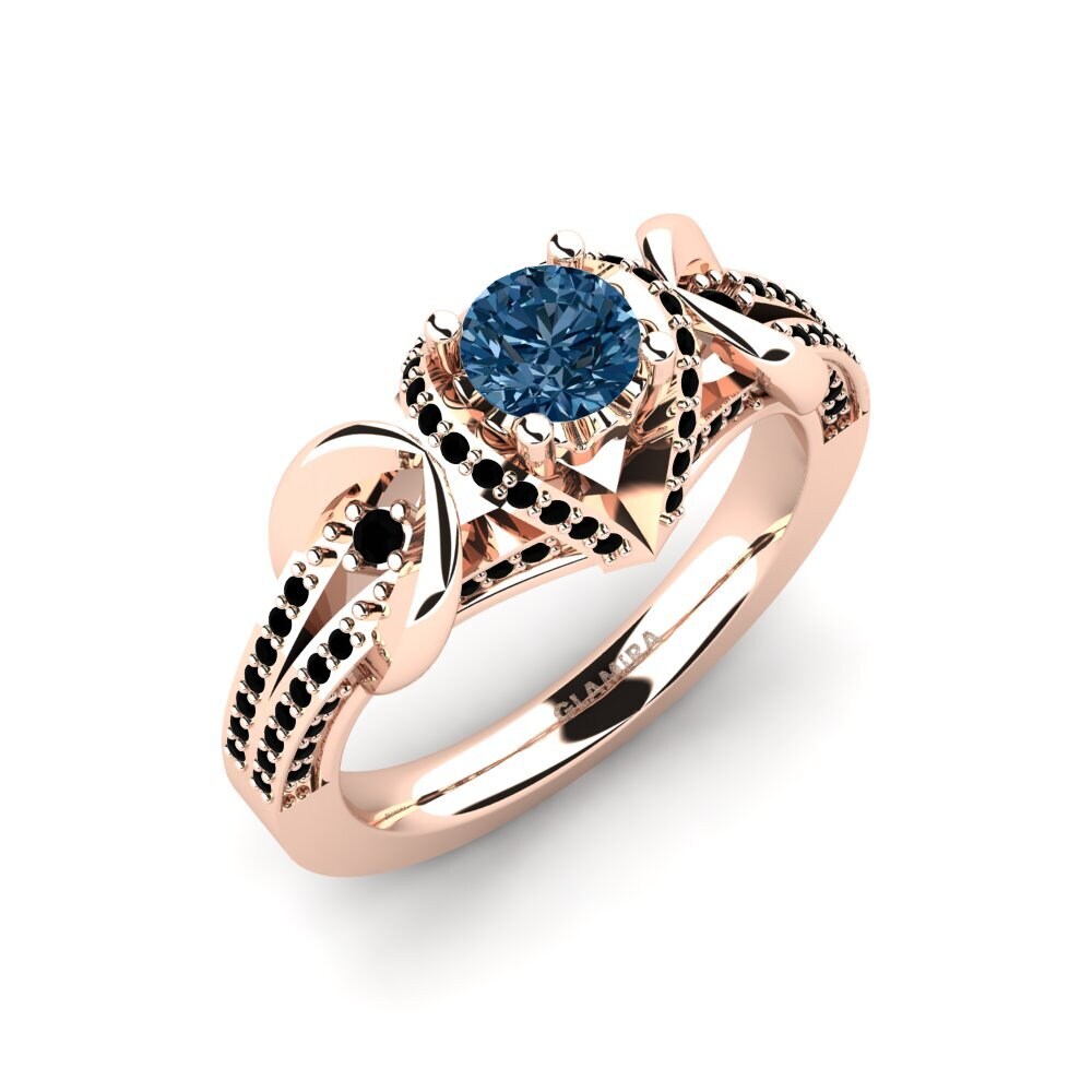 14k Oro Rosa Set de Anillos Crinkly Anillo A
