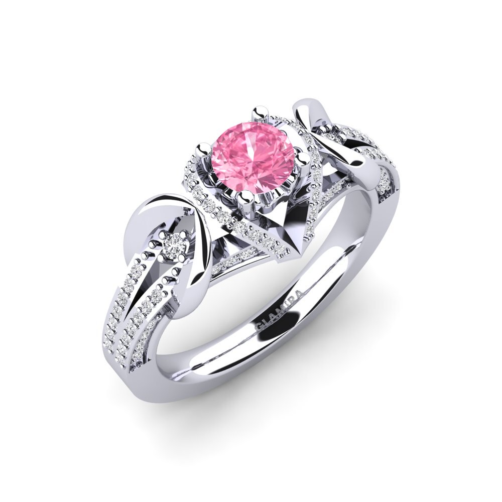 Zafiro Rosado Set de Anillos Crinkly Anillo A