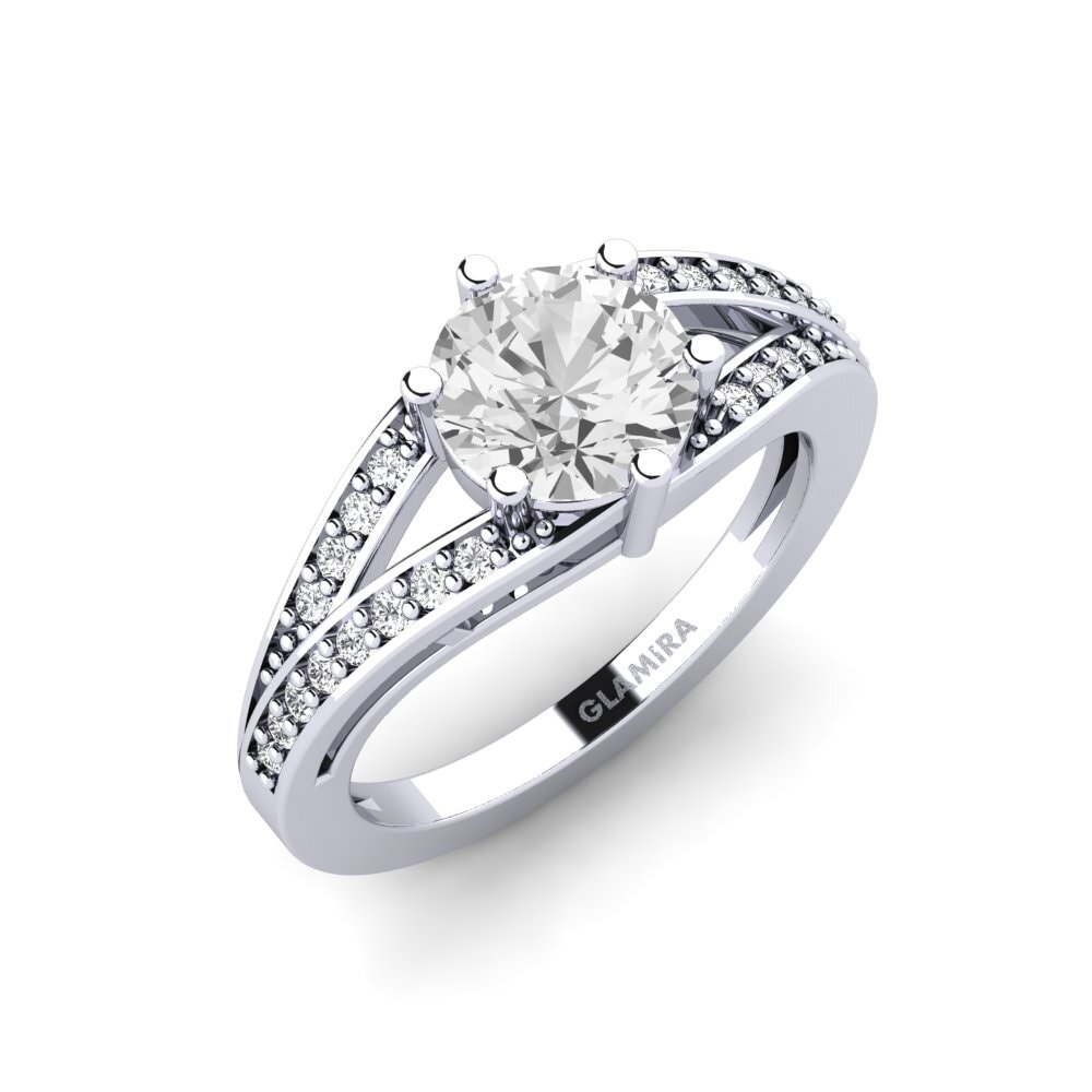 Weißer Saphir Brautset Cuddly Ring A