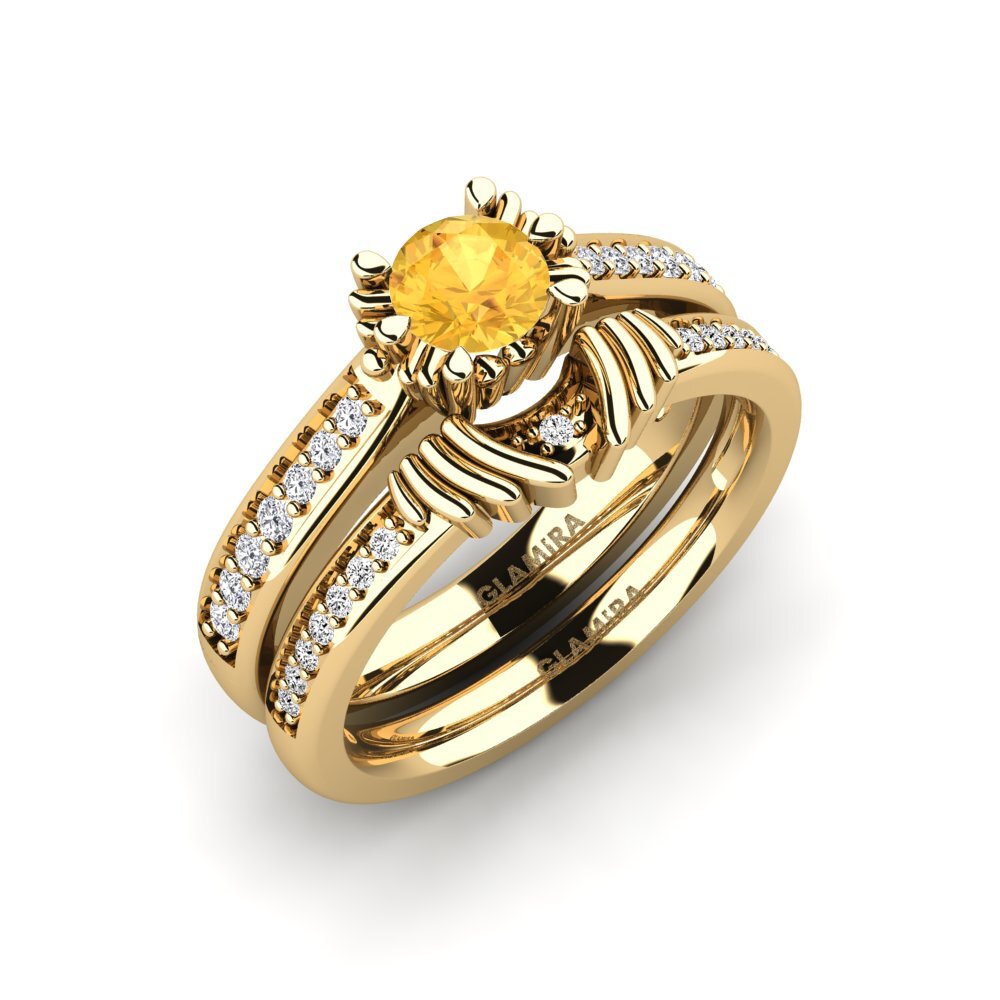 9ct Yellow Gold Citrine Bridal Set Snazy