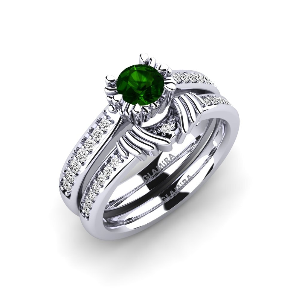 Turmalina verde Set de Anillos Snazy