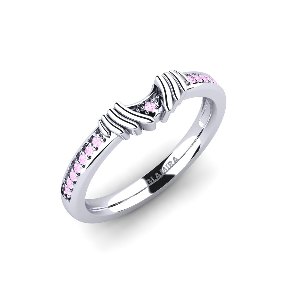 Paladio 950 Zafiro Rosado Set de Anillos Snazy Anillo B