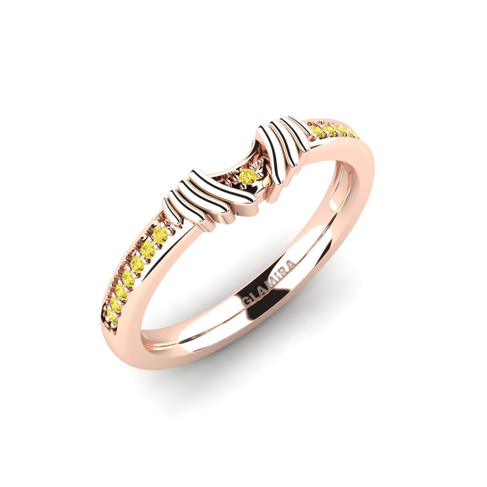 14ct Rose Gold Yellow Sapphire Bridal Set Snazy Ring B