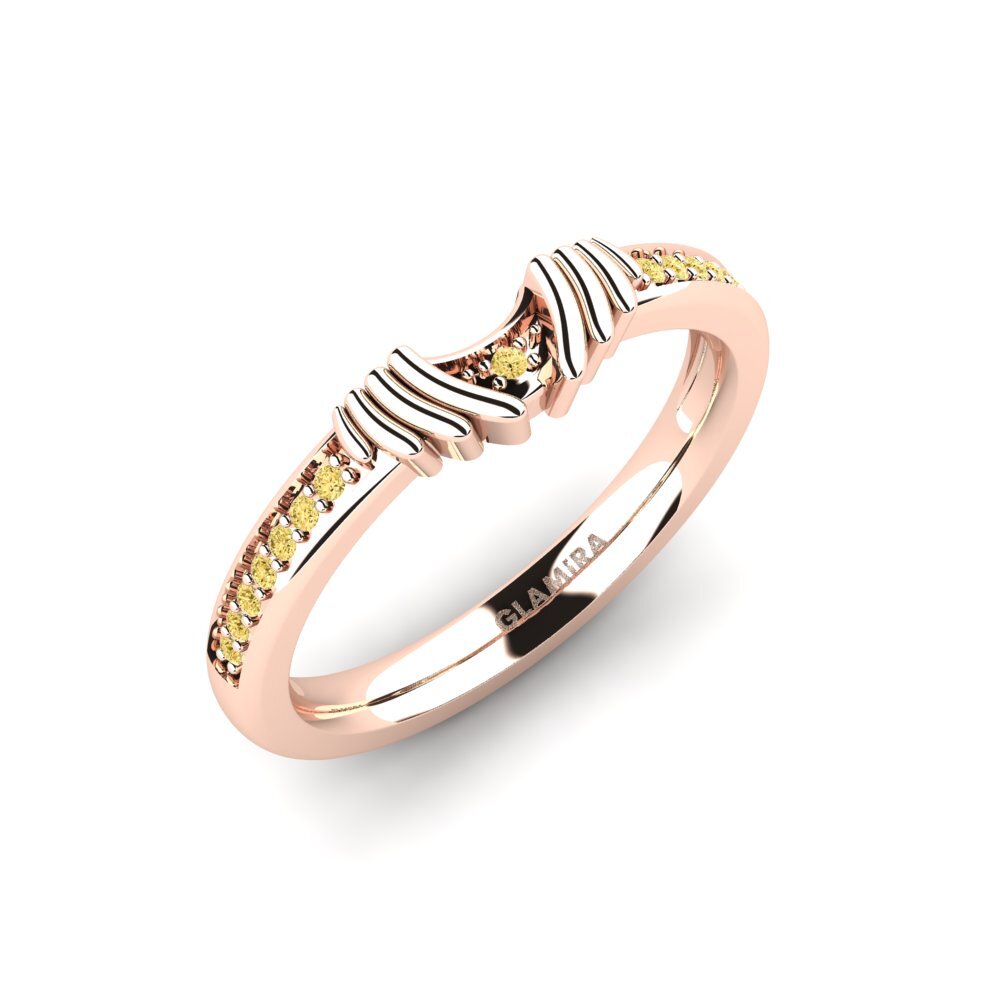 14ct Rose Gold Yellow Diamond Bridal Set Snazy Ring B