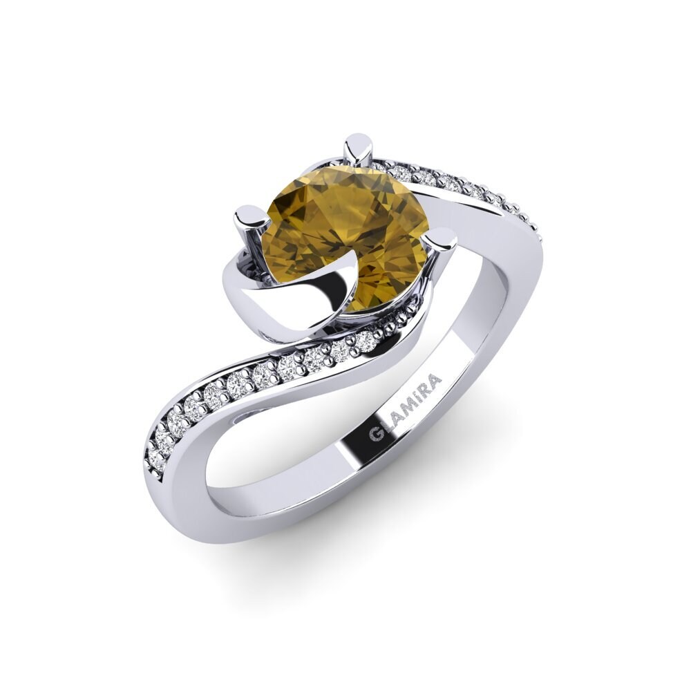 Zircon Brun Ensemble de mariée Sinuous Bague A