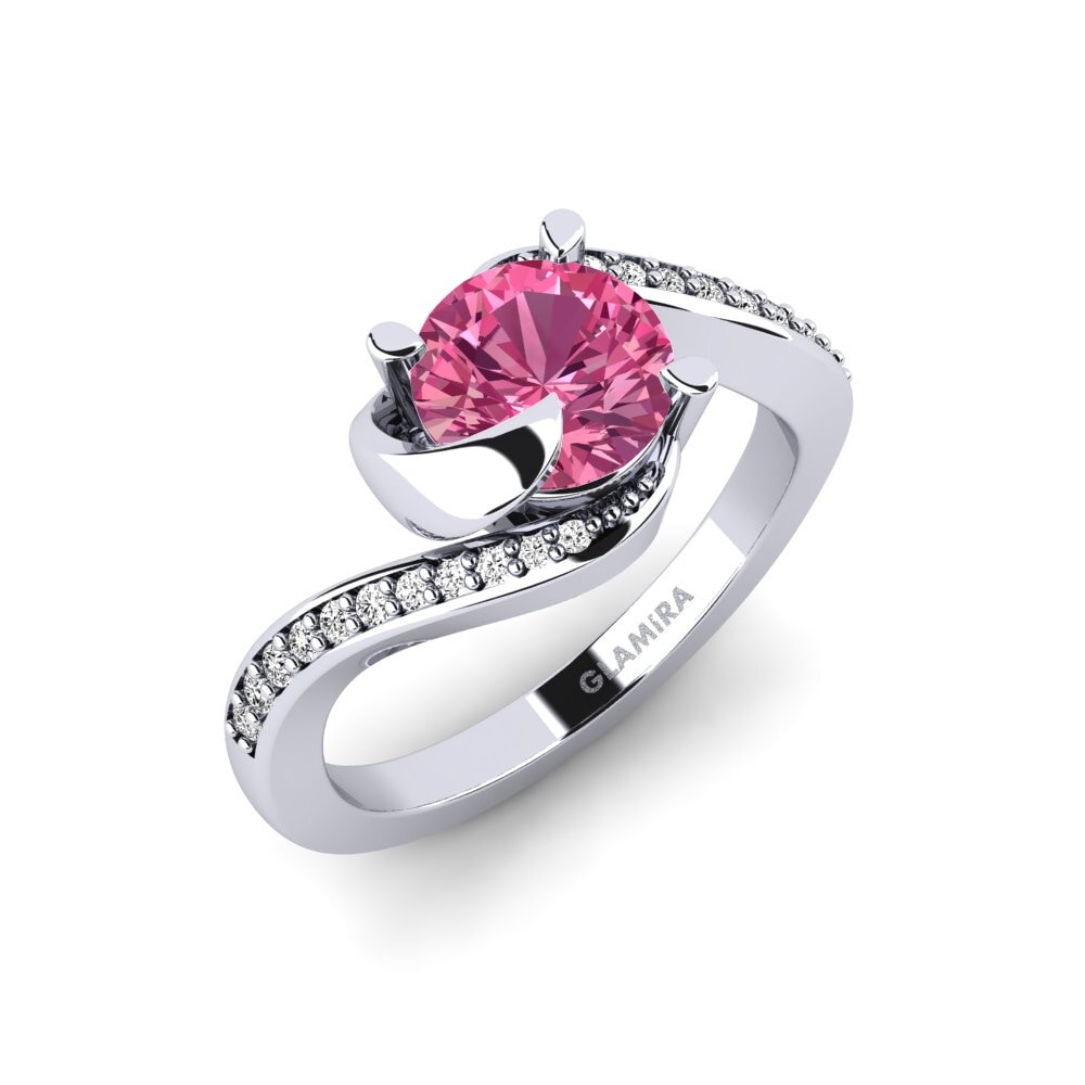 Turmalina rosa Set de Anillos Sinuous Anillo A