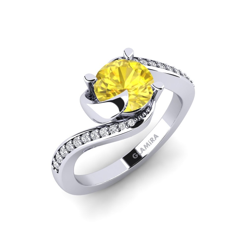 Zafiro amarillo Set de Anillos Sinuous Anillo A