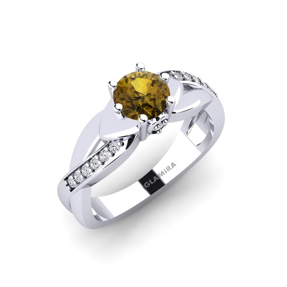 Zircon Brun Ensemble de mariée Puffin Bague A