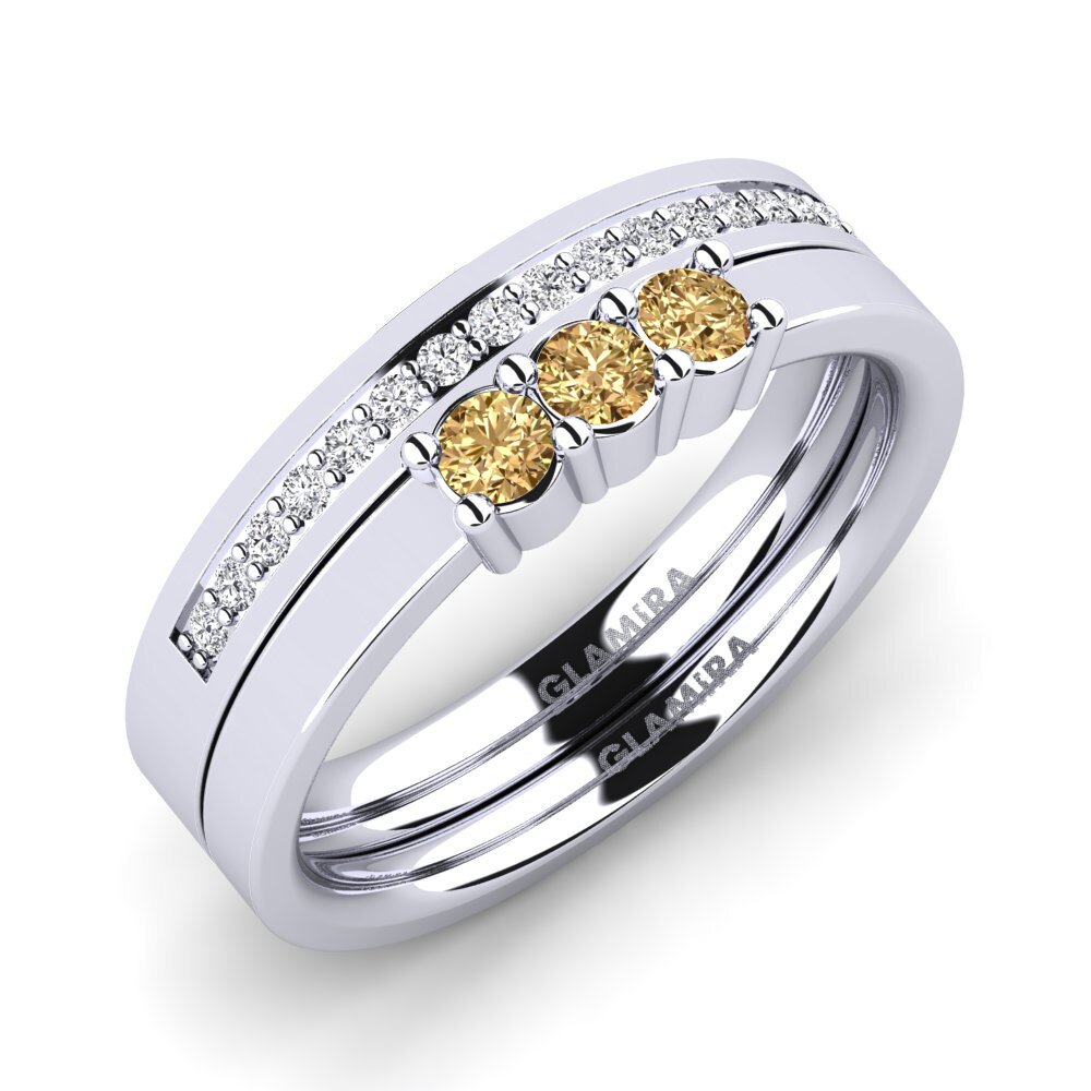 Diamant Brun Ensemble de Bagues Soulmates