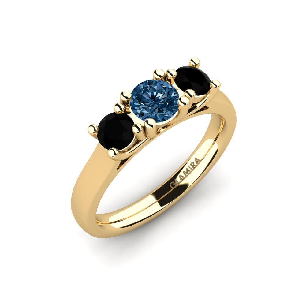 18k Oro Amarillo Set de Anillos Lovebirds-Anillo A