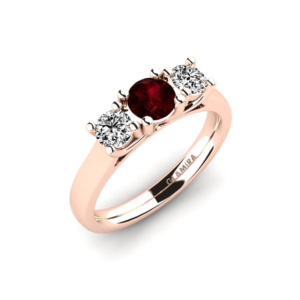 red-750 garnet Bridal Set Lovebirds-Anel A