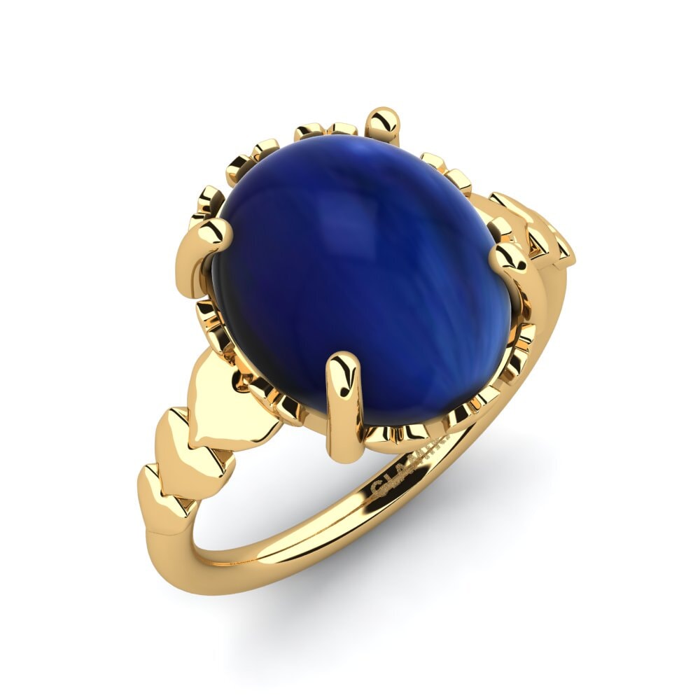 18k Oro Amarillo Zafiro Cabujón Anillo Dabnia