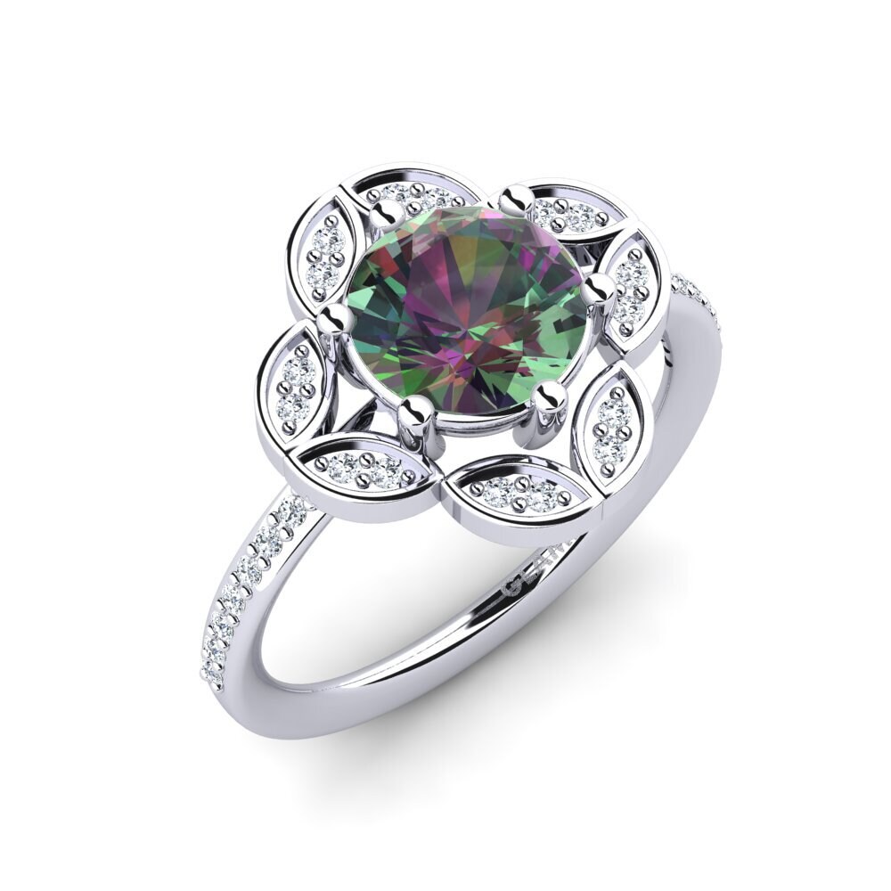 18ct White Gold Mystic Topaz Ring Dabria