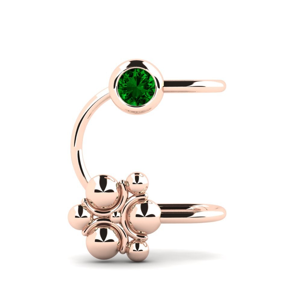 14k Oro Rosa Circonita Verde Pendiente de mujer Dacr