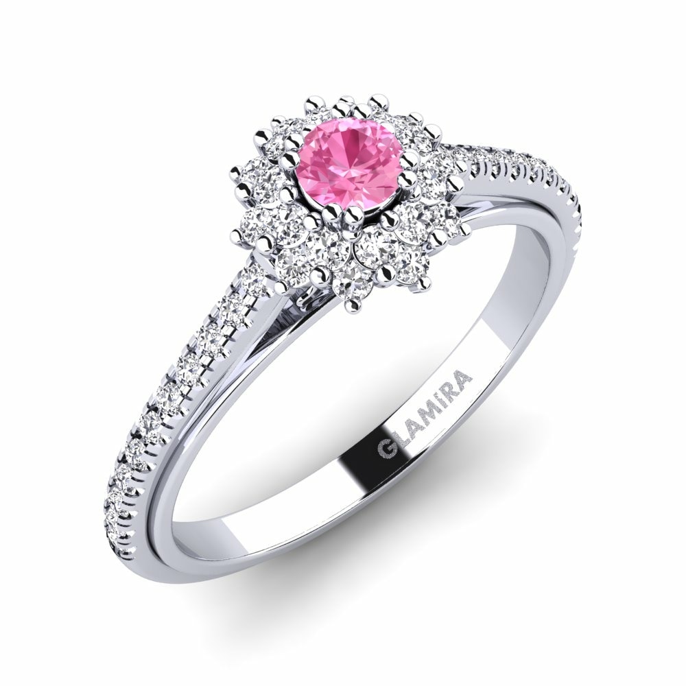 Exclusive 粉紅色藍寶石 訂婚戒指 Daffney 0.16 crt